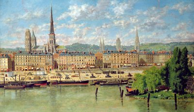 The Port at Rouen, 1878 by Torello Ancillotti